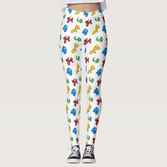 Fun, bright balloon animals design leggings (Front)
