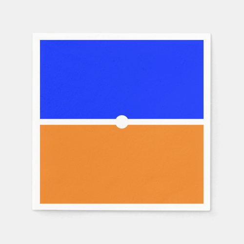 Fun Bright Banded Royal Blue Orange Color Blocks Napkins