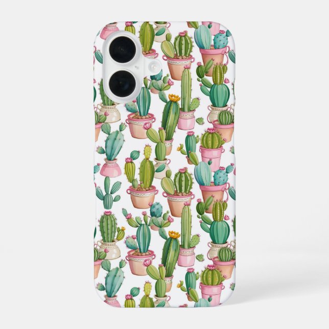 Fun bright cacti  iphone case (Back)