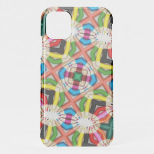 Fun Bright Colored Pencil Kaleidoscope Pattern iPhone 11 Case