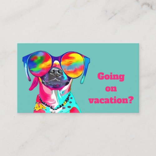 Fun Bright Colorful Dog Custom Pet Sitter Business Card