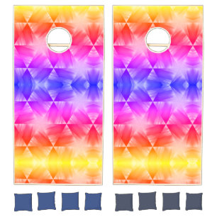 Fun Bright Colorful Geometric Abstract Cornhole Set