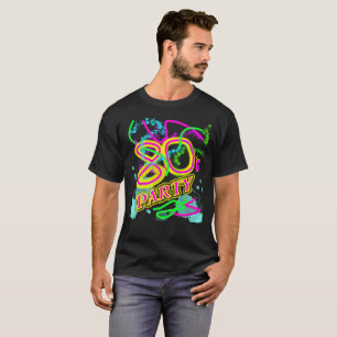 Fun Bright Colorful Retro 80's Party Graphic T-Shirt