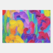 fun bright colorful watercolor floral pattern