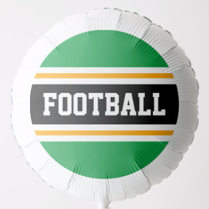 Fun Bright Green Orange Black FOOTBALL Stripes Balloon