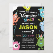 Fun Bright Monster Mash Birthday Party Invitation (Front)