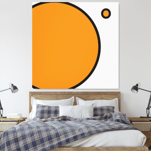 Fun Bright Orange White Modern Geometric Art Canvas Print