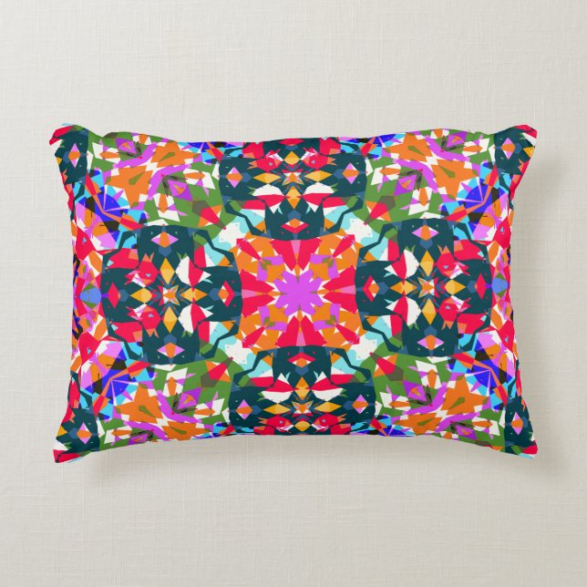 Fun Bright Pattern Modern Eclectic Dopamine Decor  Accent Pillow (Front)