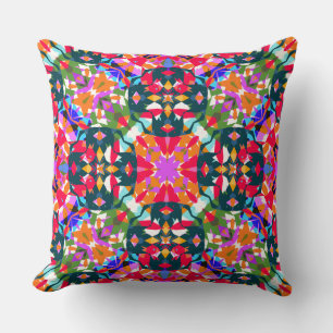Fun Bright Pattern Modern Eclectic Dopamine Decor  Throw Pillow