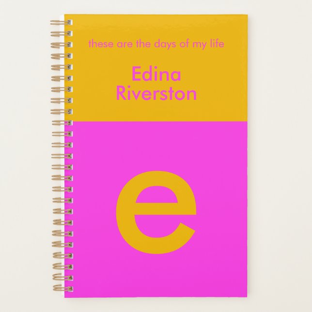 Fun Bright Personalized Planner Custom Monogram (Front)