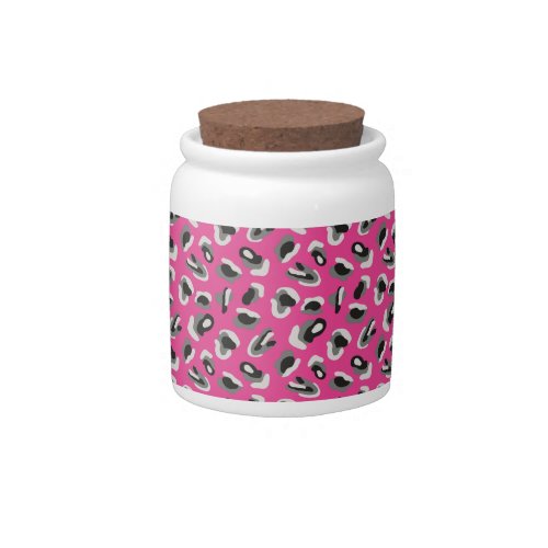 Fun Bright Pink CamoAnimal Print Candy Jar