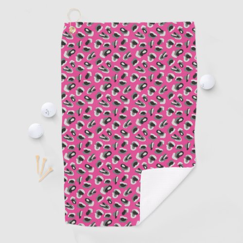 Fun Bright Pink CamoAnimal Print Golf Towel