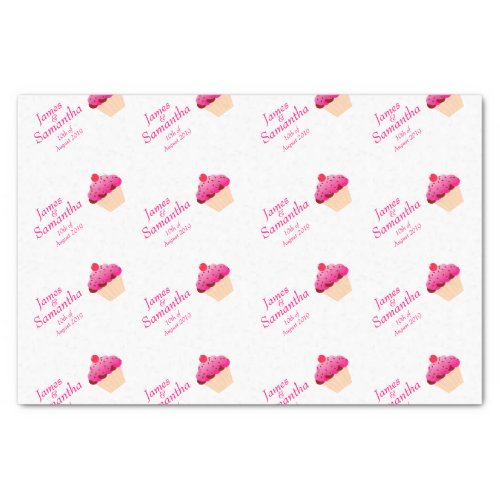 Fun Bright Pink Cupcake  _ Tissue Paper