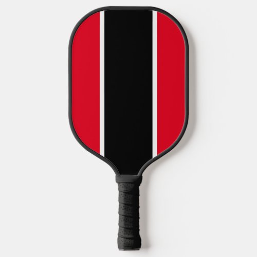 Fun Bright Red Bold Black White Athletic Stripes Pickleball Paddle