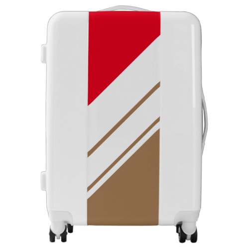 Fun Bright Red Brown White Diagonal Racing Stripes Luggage