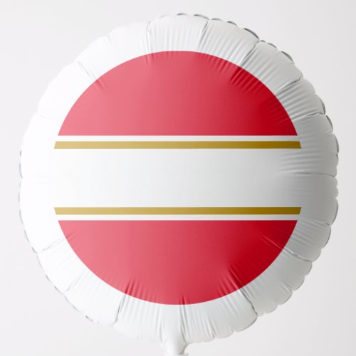 Fun Bright Red Fancy White Brown Racing Stripes Balloon
