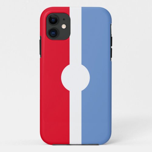 Fun Bright Red Light Blue White Bump Out Stripes iPhone 11 Case