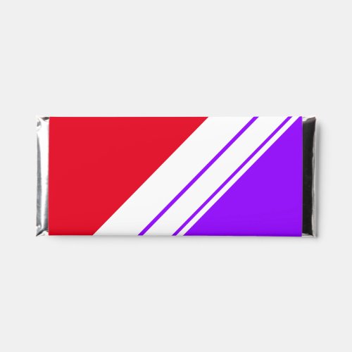 Fun Bright Red Purple White Slant Racing Stripes  Hershey Bar Favors