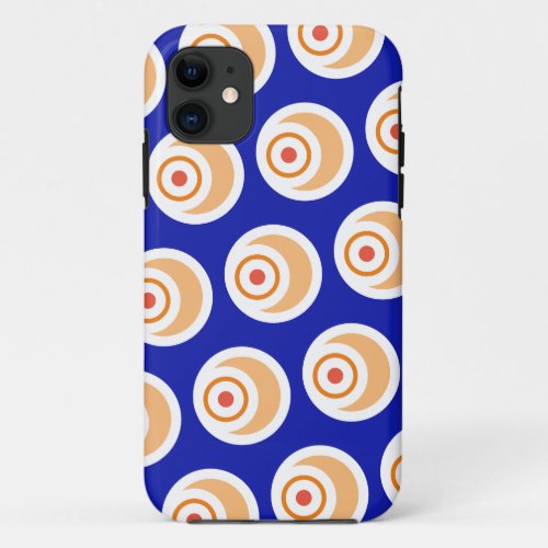 Fun Bright Royal Blue Orange Abstract 3_D Coils iPhone 11 Case
