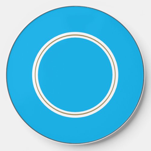 Fun Bright Sky Blue Background Circular Pinstripes Wireless Charger