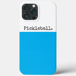 Fun Bright Sky Blue White Color Block "Pickleball" iPhone 13 Pro Max Case