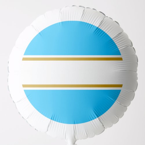 Fun Bright Sky Blue White Sporty Racing Stripes Balloon