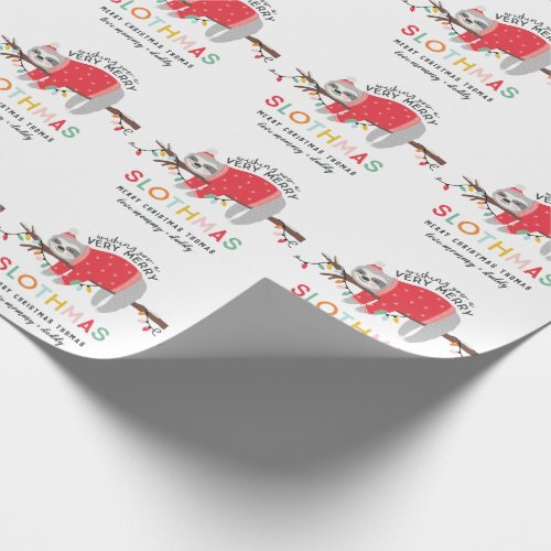 Fun bright Sloth christmas Wrapping Paper
