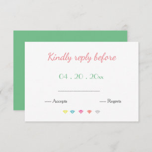 Fun & Bright Wedding Response RSVP CARD