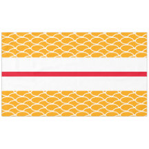 Fun  Bright Yellow Orange Waves Red White Stripes