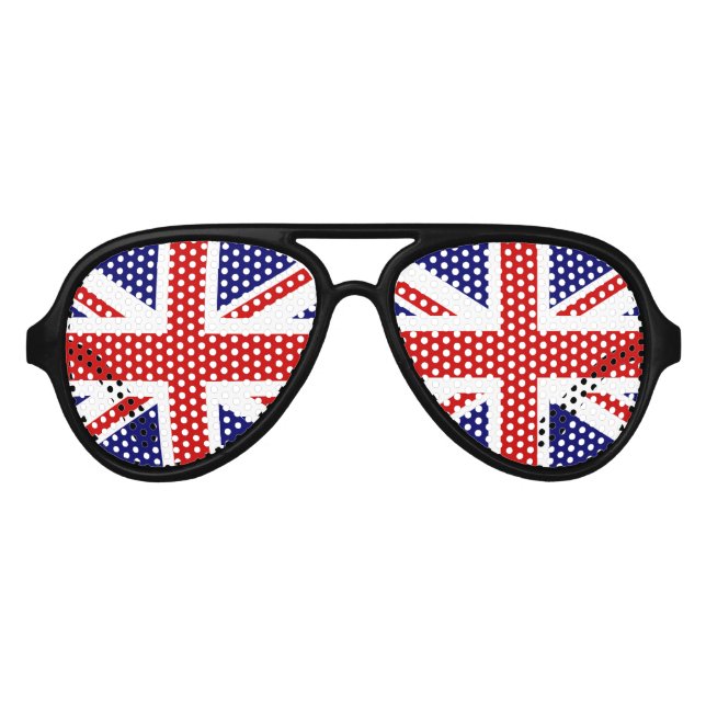 Fun British flag party glasses | Union Jack shades (Front)