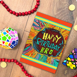 Fun Brother Birthday Modern Abstract Inspirivity Card