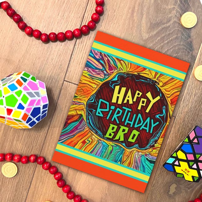 Fun Brother Birthday Modern Abstract Inspirivity Card (Creator Uploaded)