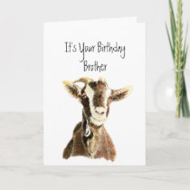 Fun Brother Birthday Over the Hill, Old Goat Humor Card