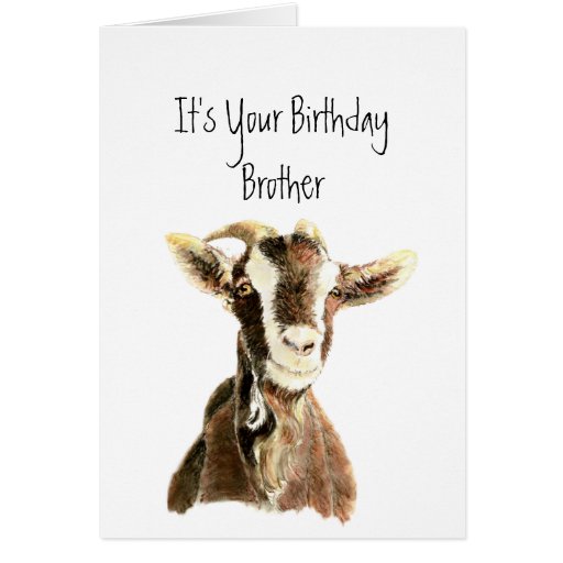 Fun Brother Birthday Over the Hill, Old Goat Humor Card | Zazzle