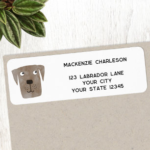 Fun Brown Dog Personalized Return Address Label