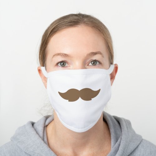 Fun Brown Mustache Antivirus White Cotton Face Mask