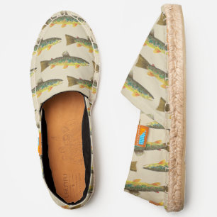 Fun Brown Trout Fly Fishing Lady's Fisherwoman Espadrilles