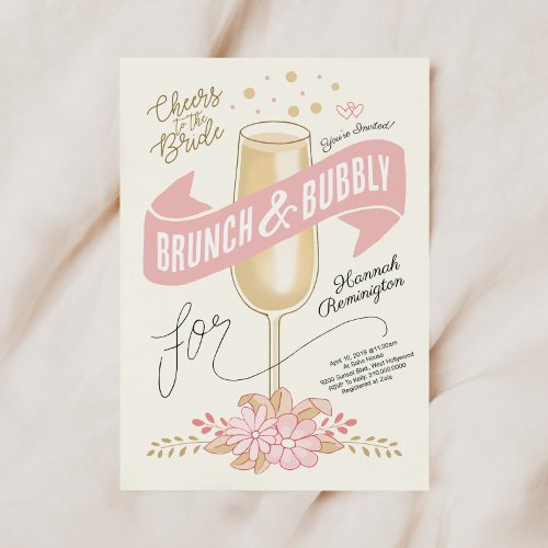 Fun Brunch and Bubbly Bridal Shower Invitation