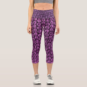 FUN Bubble Wrap Purple Capri Leggings