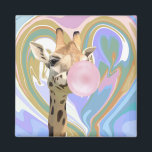 Fun Bubblegum Blowing Giraffe Liquid Swirl Blue Magnet<br><div class="desc">Add a playful touch to your magnetic surfaces with this Fun Bubblegum Blowing Giraffe Liquid Swirl Blue Magnet. This imaginative design features a giraffe joyfully blowing bubbles against a vibrant liquid swirl blue background, creating a whimsical and visually captivating scene. This magnet not only adds a pop of fun and...</div>