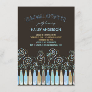 Fun Bubbly Celebrations Bachelorette Party Invite