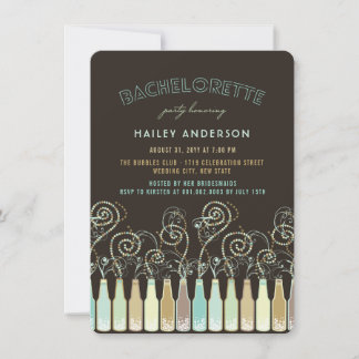 Fun Bubbly Celebrations Bachelorette Party Invite