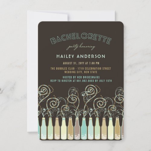 Fun Bubbly Celebrations Bachelorette Party Invite