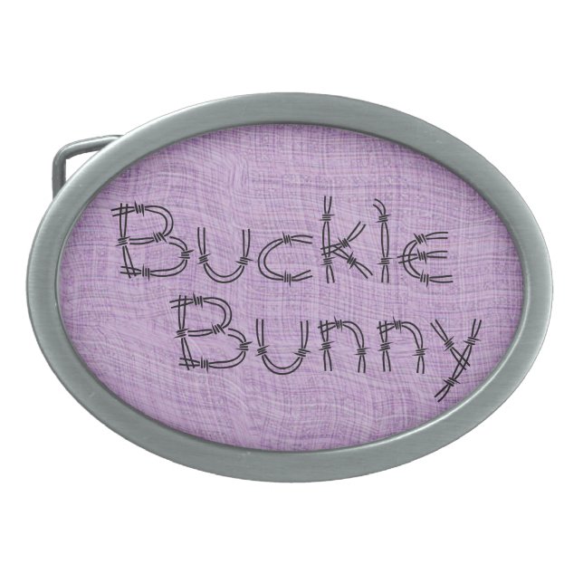 Fun Buckle Bunny Oval Belt Buckle (Front)