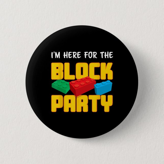 Fun Building Blocks Block Party Pre-k Men Women Ki Button (Front)