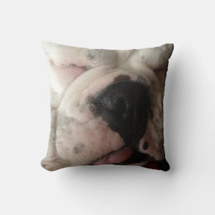 Fun Bulldog Mushed Face Throw Pillow