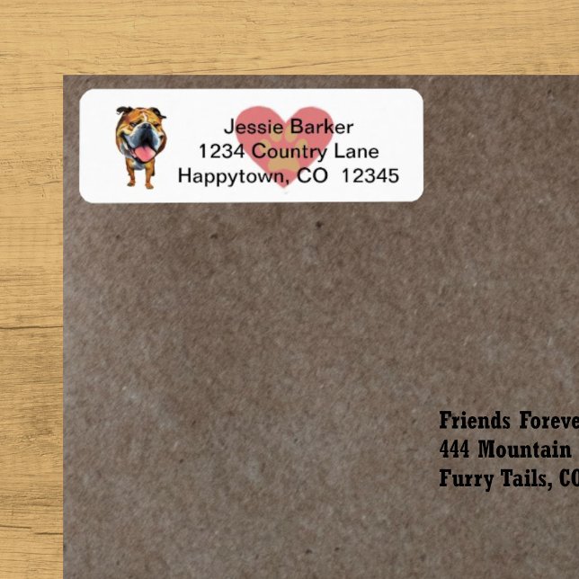 Fun Bulldog Return Address Label (Creator Uploaded)