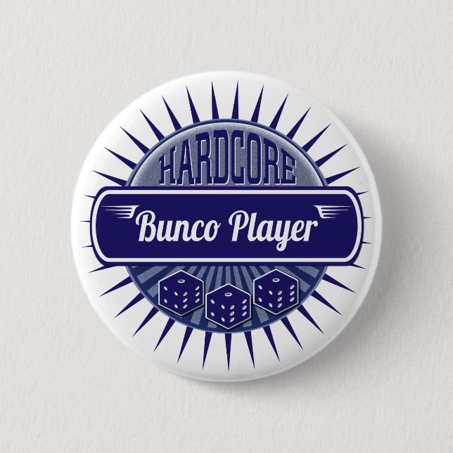 Fun Bunco Party Dice Game Night Pinback Button (Front)