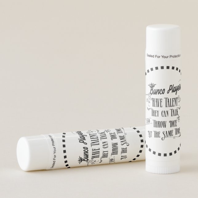 Fun Bunco Player Typography Quote Lip Balm (Front)