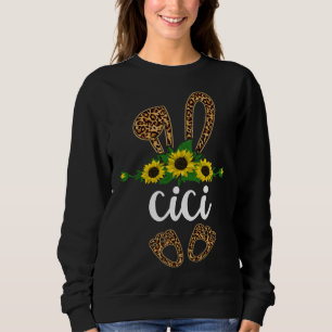 Fun Bunny Cici Sunflower Shirt, Easter Day Bunny G Sweatshirt
